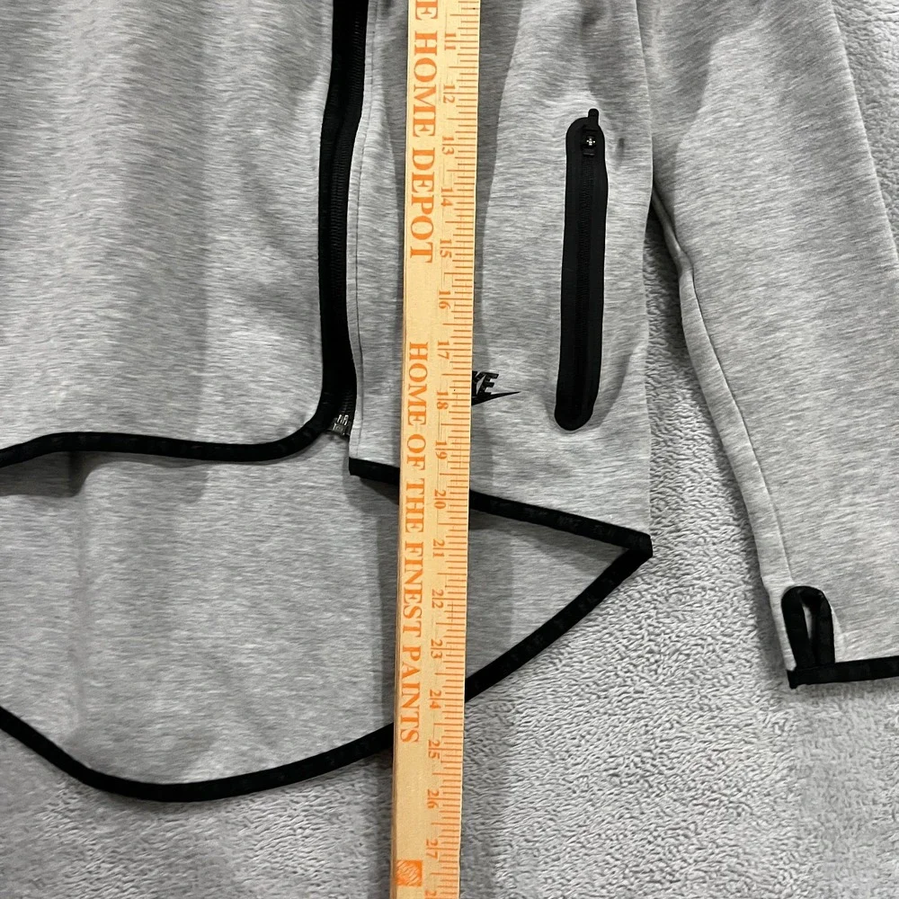 Nike Tech Jacket‎ Womens XS Gray Full Zip Fleece Cape Hoodie Athleisure Workout